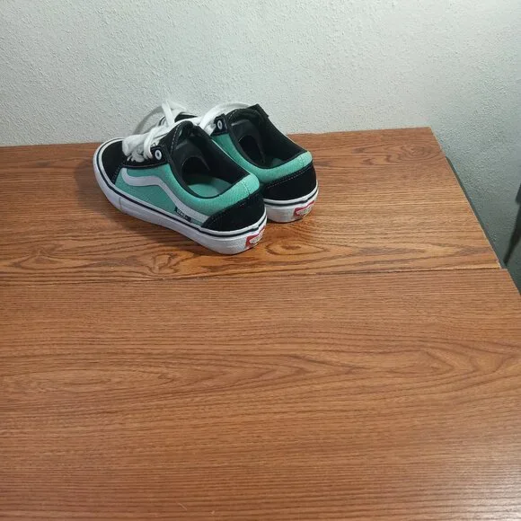 Men's Vans Old Skool Sneakers, Mint Green/Black/White, Size 7 - Picture 4 of 8